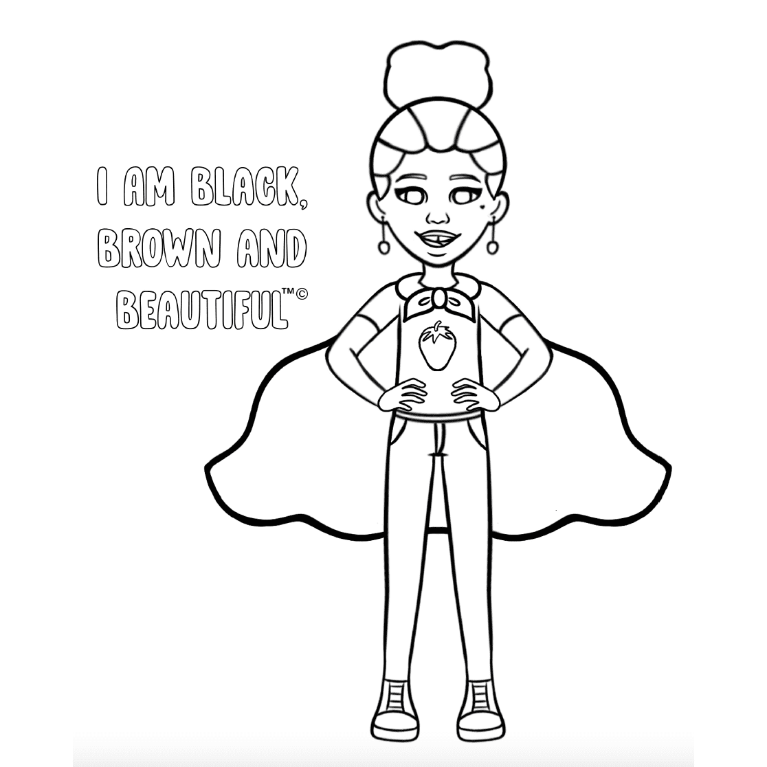 Coloring Page from Black, Brown and Beautiful Coloring Book: I AM BLACK, BROWN and BEAUTIFUL