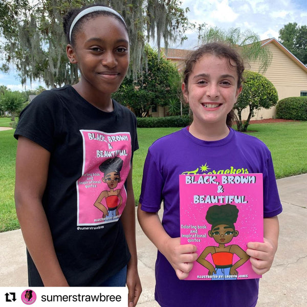 Black Brown and Beautiful©™ Coloring Book with 27 POSITIVE Affirmations | Support Confidence and Self-Esteem