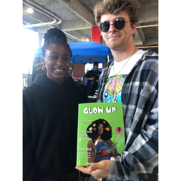 DIGITAL DOWNLOAD: Glow Up Coloring Book with POSITIVE Affirmations Translated in 6 LANGUAGES