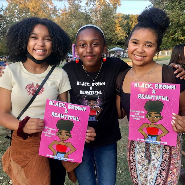 Black Brown and Beautiful©™ Coloring Book with 27 POSITIVE Affirmations | Support Confidence and Self-Esteem