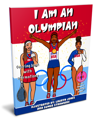 DIGITAL DOWNLOAD: I Am An Olympian Coloring Book with POSITIVE Affirmations
