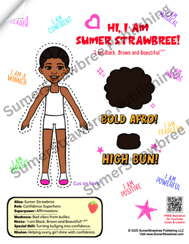 DIGITAL DOWNLOAD: FREE Paper Doll Inspired by Black, Brown and Beautiful Coloring Book