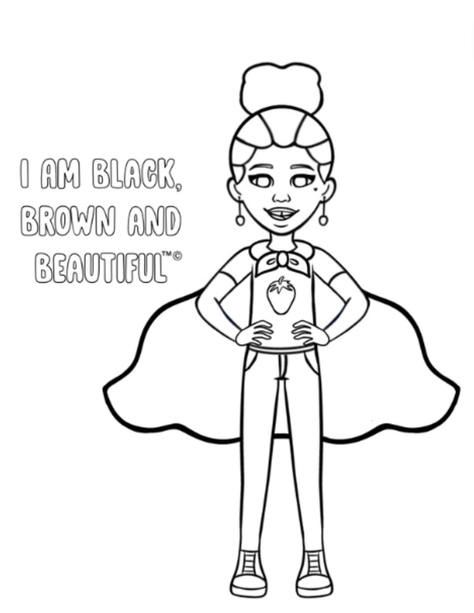 Coloring Page from Black, Brown and Beautiful Coloring Book: I AM BLACK, BROWN and BEAUTIFUL