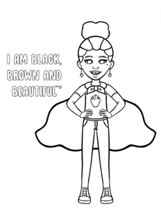 Coloring Page from Black, Brown and Beautiful Coloring Book: I AM BLACK, BROWN and BEAUTIFUL