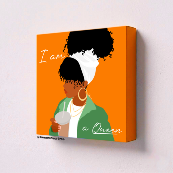 I Am A Queen Girlie - Canvas Print