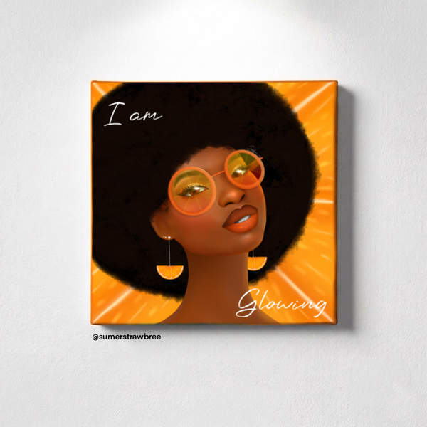 I Am Glowing Girlie - 8" x 8" Canvas Print