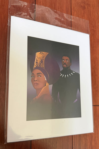 King T'Challa and Queen Ramona from Black Panther - Art Print