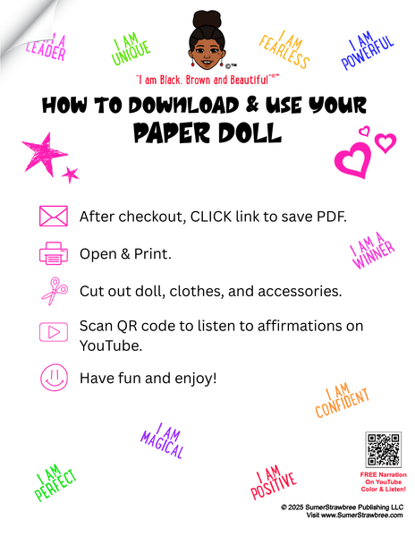 DIGITAL DOWNLOAD: FREE Paper Doll Inspired by Black, Brown and Beautiful Coloring Book